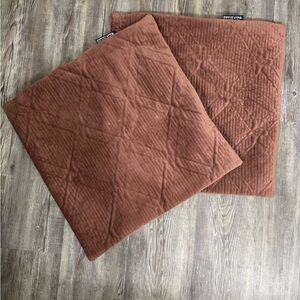 Blush Quilted Pillow Covers 18x18